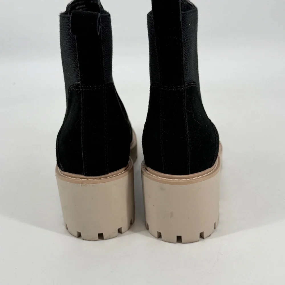 Dolce Vita Black Suede Chelsea Boots Lug Sole Platform Ankle Booties‎ Womens 9.5